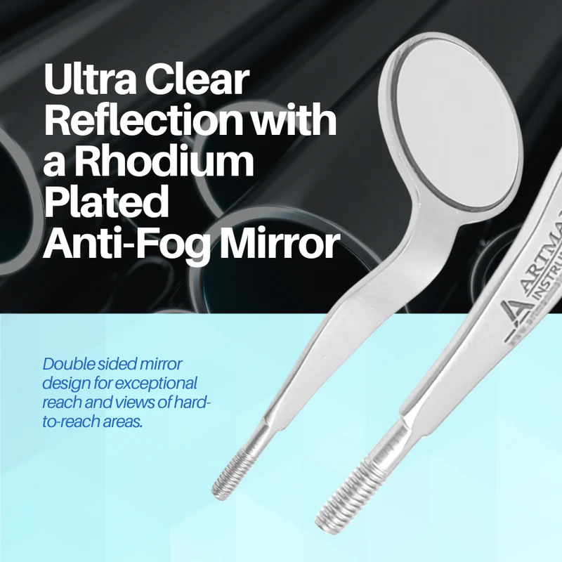 Cone Socket Dental Mouth Mirror Double Sided (Pack of 7) by Artman Instruments