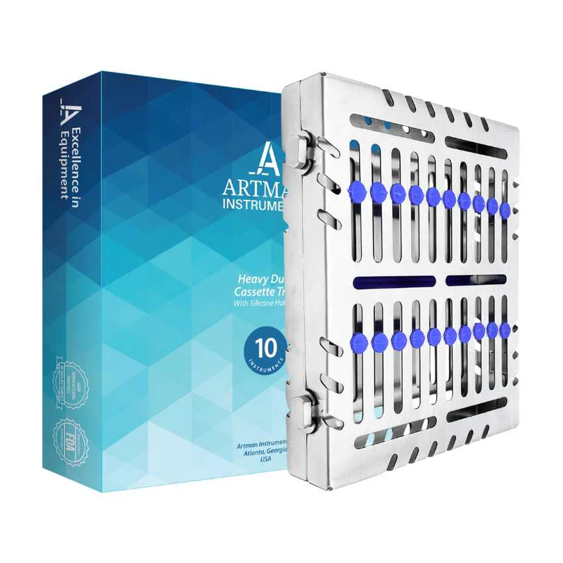 Artman Instruments Heavy Duty Double Lock Sterilization Cassette Tray for 10 Instruments Rack Premium Design